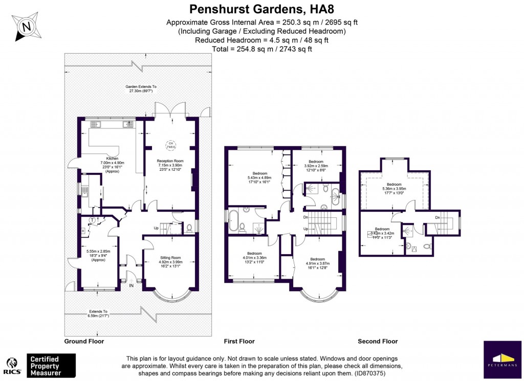 Floorplans For Penshurst Gardens, Edgware, HA8