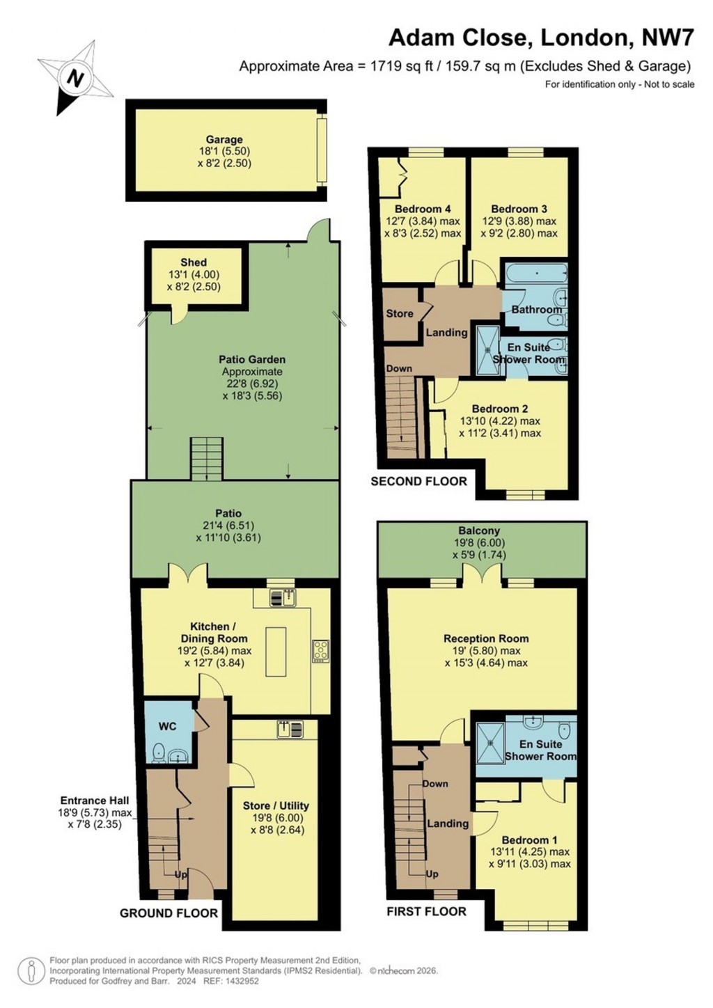 Floorplans For Adam Close, London, NW7
