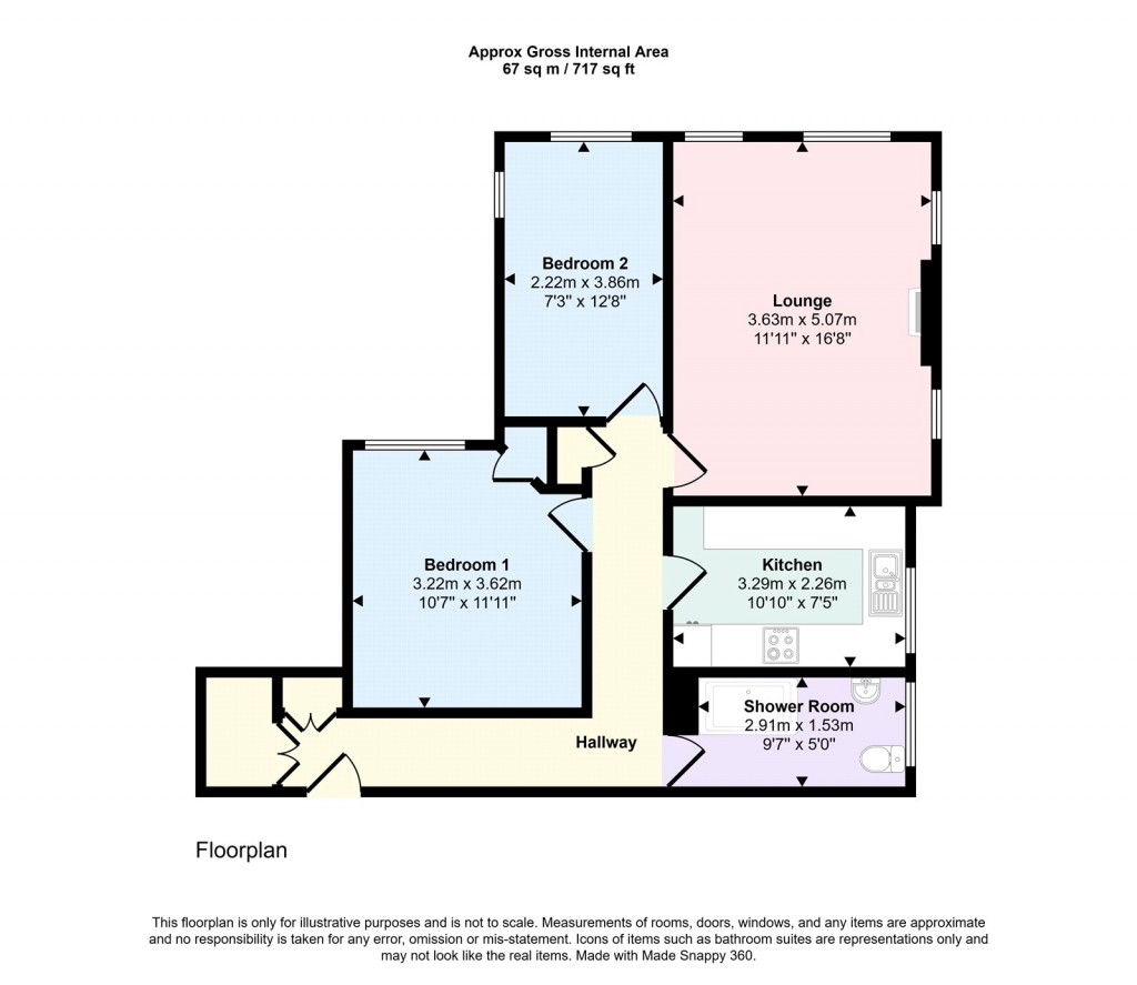 Floorplans For Rutland Court, Denmark Hill, London, SE5