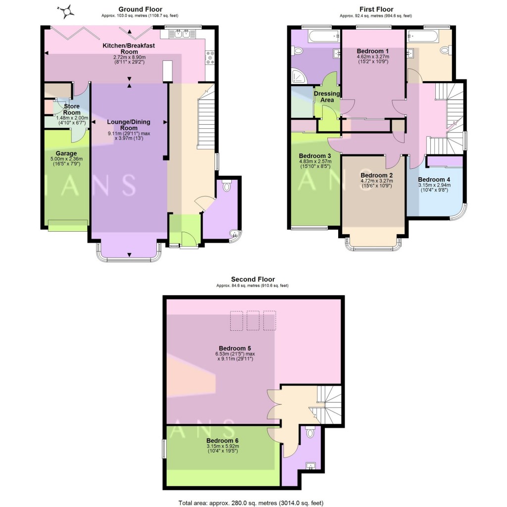 Floorplans For Edgwarebury Lane, Edgware, HA8