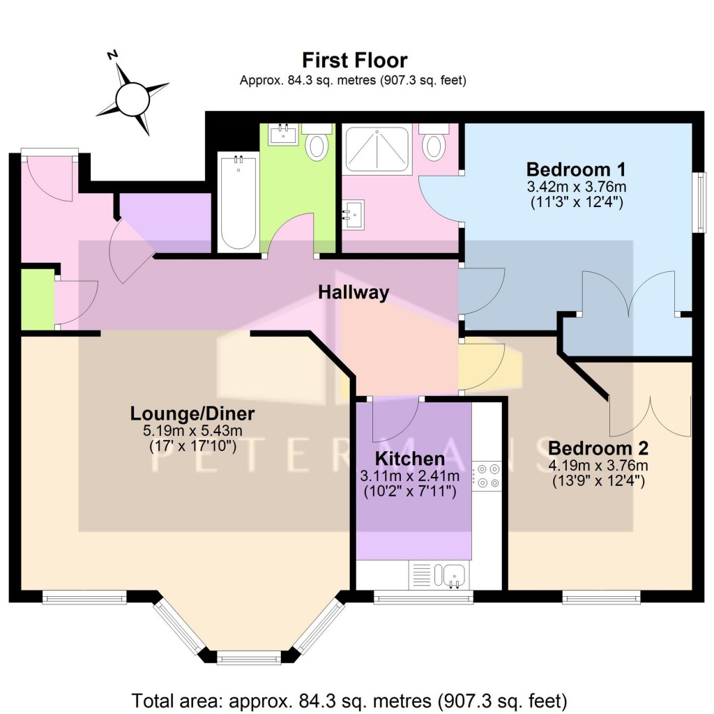 Floorplans For Parklands Court, 164 Edgware Way, HA8